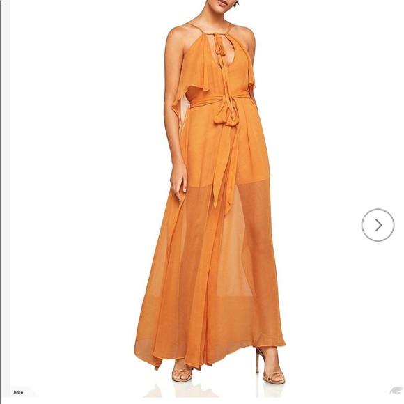 BCBGMAXZARIA Silk Chiffon Wide Leg Jumpsuit - Picture 2 of 9